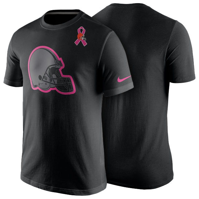 Cleveland Browns Black Breast Cancer Awareness Team Travel Performance T-Shirt