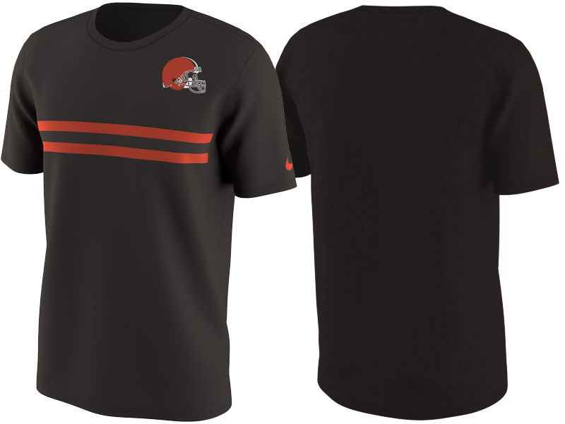 Cleveland Browns Brown Color Rush Stripe T-Shirt