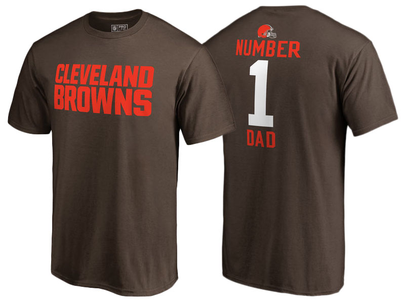 Men's Cleveland Browns Brown Father's Day Number 1 Dad T-Shirt