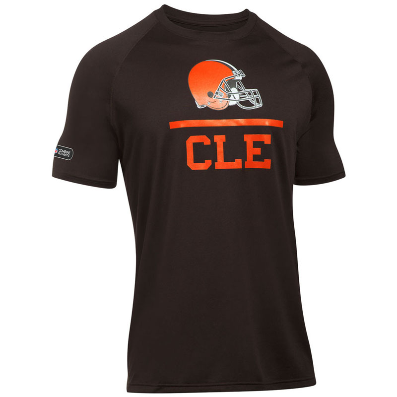 Cleveland Browns Brown Under Armour Combine Authentic Lockup Tech T-Shirt