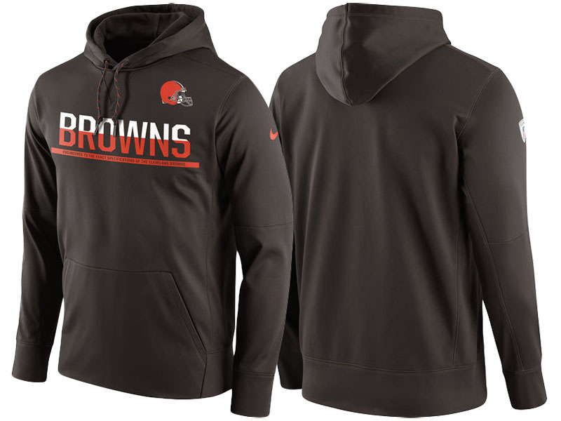 Cleveland Browns Brown Circuit Thermafit Sideline Warm Pullover Performance Hoodie