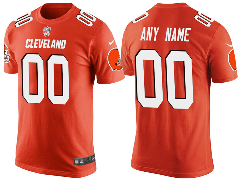 Cleveland Browns Custom Orange Name & Number T-Shirt