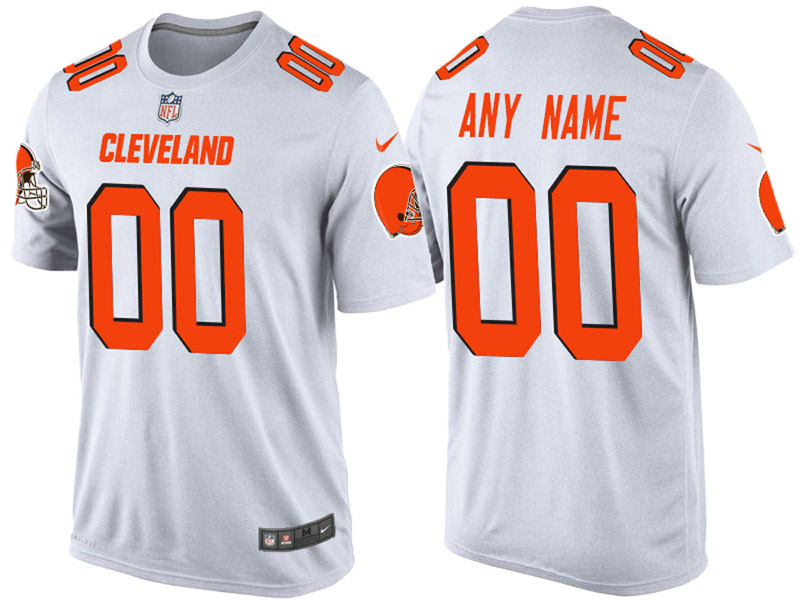 Cleveland Browns Custom White Name & Number T-Shirt