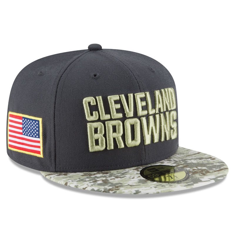 Cleveland Browns Graphite Salute To Service Sideline Camo Veterans Day 59FIFTY Fitted Hat