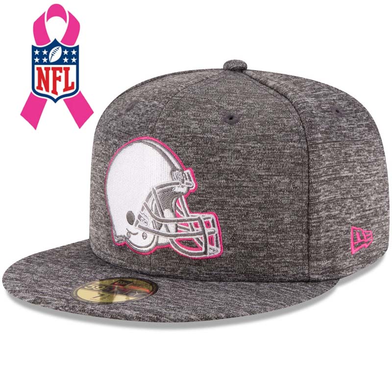 Cleveland Browns Gray New Era Heather 2016 Breast Cancer Awareness Sideline 59FIFTY Fitted Hat