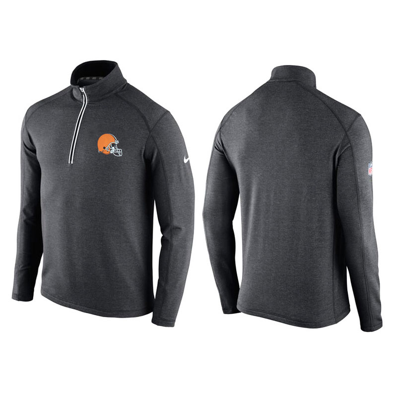 Cleveland Browns Gray Game Day Half-Zip Knit Performance Tri-Blend Jacket