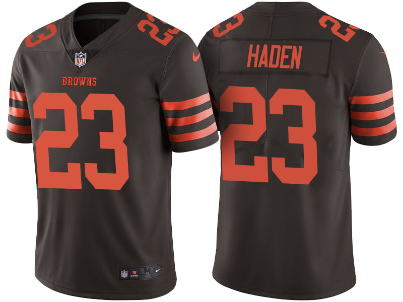 Light Up Thursday Night-Cleveland Browns #23 Joe Haden Brown Color Rush Limited Jersey