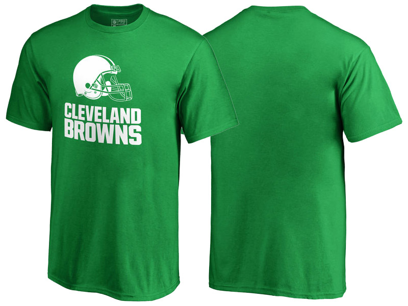 Cleveland Browns Kelly Green White Logo St. Patrick's Day T-Shirt