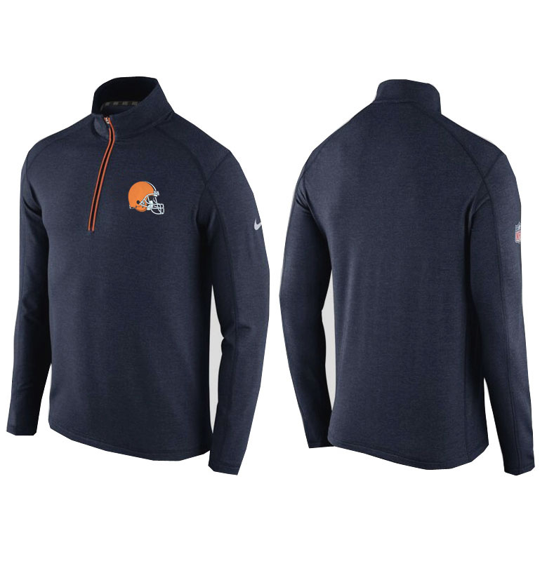 Cleveland Browns Navy Game Day Half-Zip Knit Performance Tri-Blend Jacket