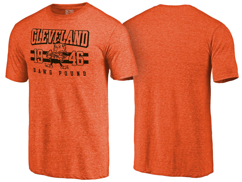 Cleveland Browns Pro Line Orange Brownie Tri-blend Fans T-Shirt