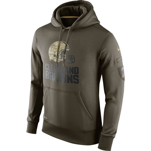 Cleveland Browns Salute To Service Olive KO Pullover Hoodie