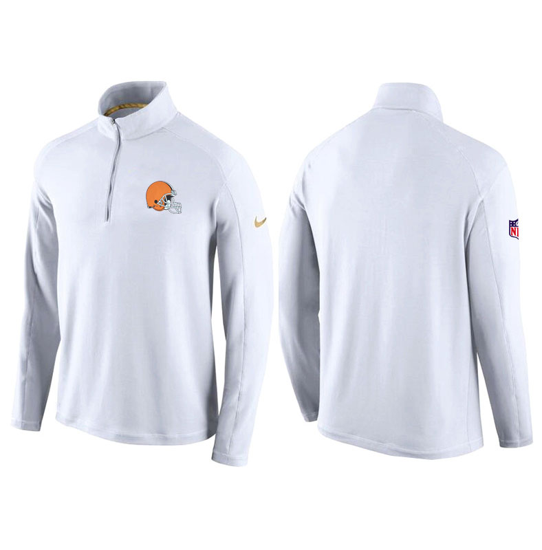 Cleveland Browns White Game Day Half-Zip Knit Performance Tri-Blend Jacket