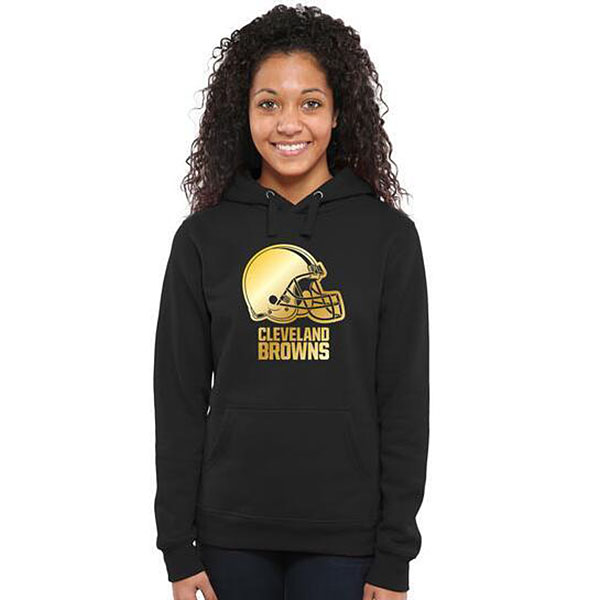 Women's Cleveland Browns Black Gold Collection Pullover Hoodie