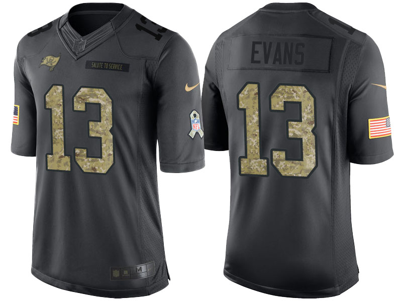 Tampa Bay Buccaneers #13 Mike Evans Camo Anthracite 2016 Salute to Service Limited Jersey