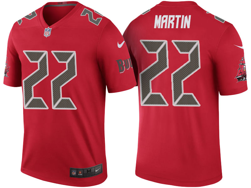 Tampa Bay Buccaneers #22 Doug Martin Red Color Rush Legend Jersey