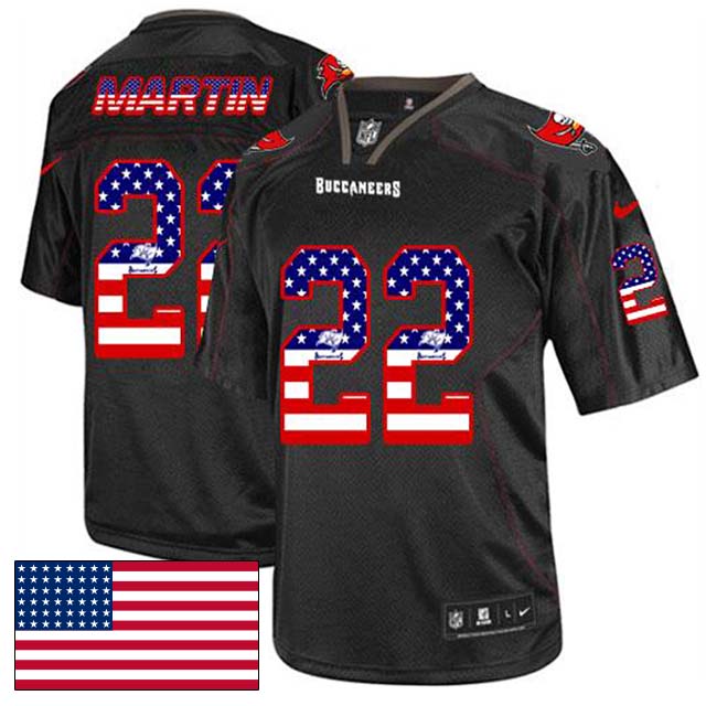 Tampa Bay Buccaneers #22 Doug Martin Black USA Flag Fashion Jersey