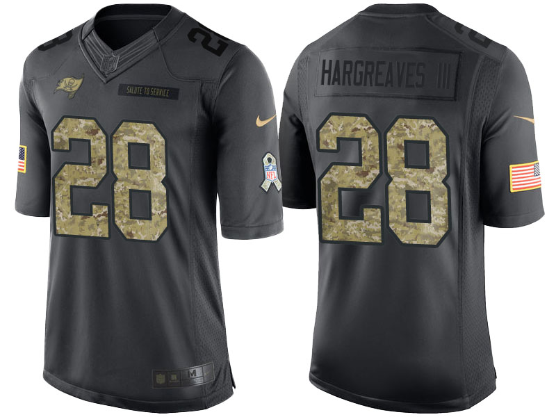 Tampa Bay Buccaneers #28 Vernon Hargreaves III Camo Anthracite 2016 Salute to Service Limited Jersey