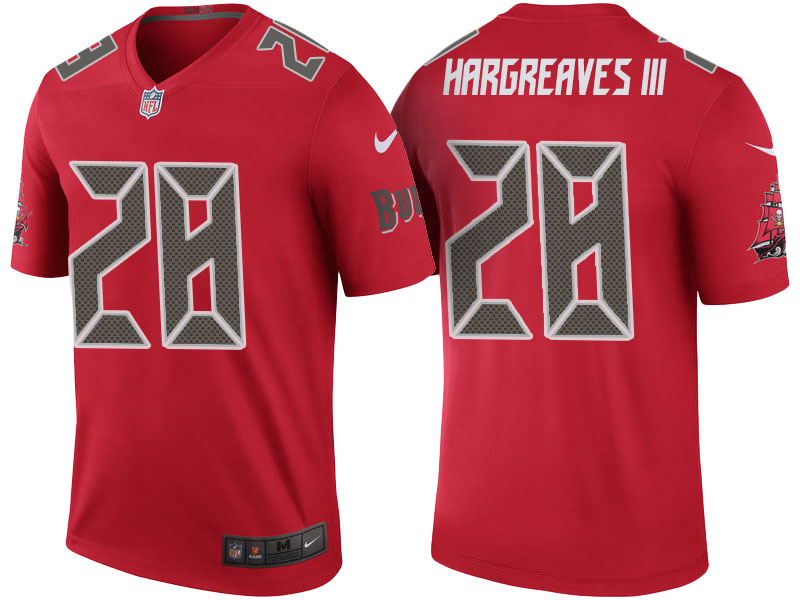 Tampa Bay Buccaneers #28 Vernon Hargreaves III Red Color Rush Legend Jersey