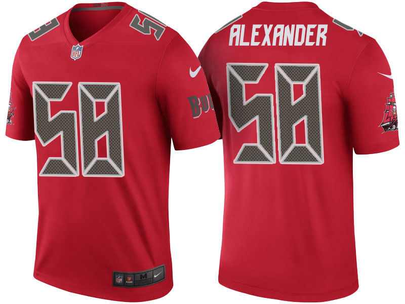 Tampa Bay Buccaneers #58 Kwon Alexander Red Color Rush Legend Jersey