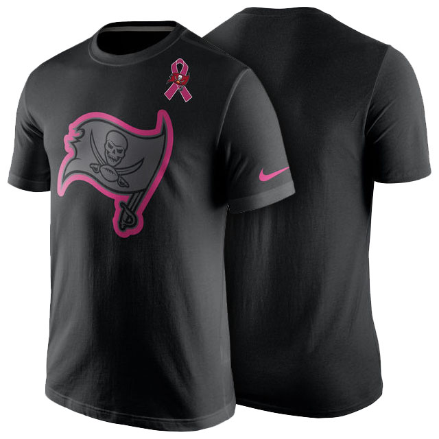 Tampa Bay Buccaneers Black Breast Cancer Awareness Team Travel Performance T-Shirt