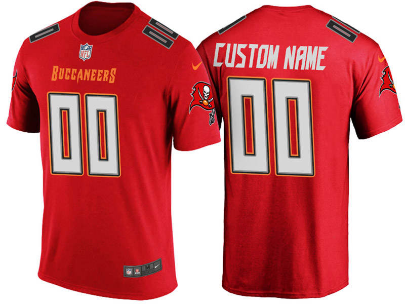 Tampa Bay Buccaneers Custom Red Name & Number T-Shirt