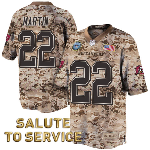 Tampa Bay Buccaneers #22 Doug Martin Khaki Desert Camo Salute to Service Jersey