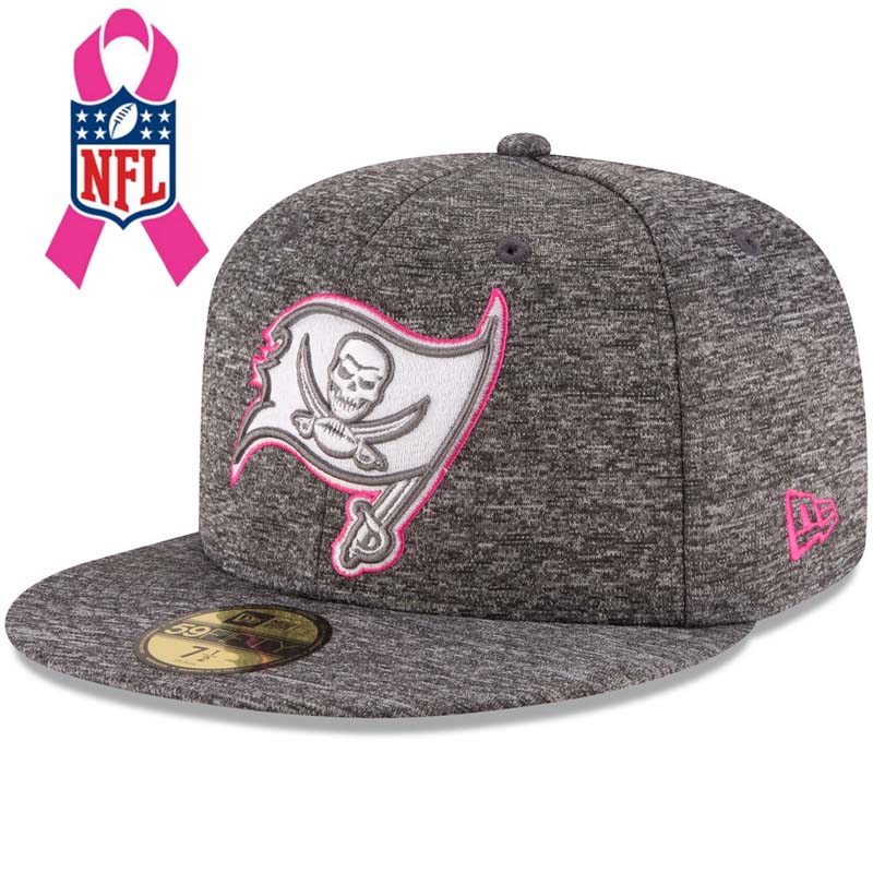 Tampa Bay Buccaneers Gray New Era Heather 2016 Breast Cancer Awareness Sideline 59FIFTY Fitted Hat