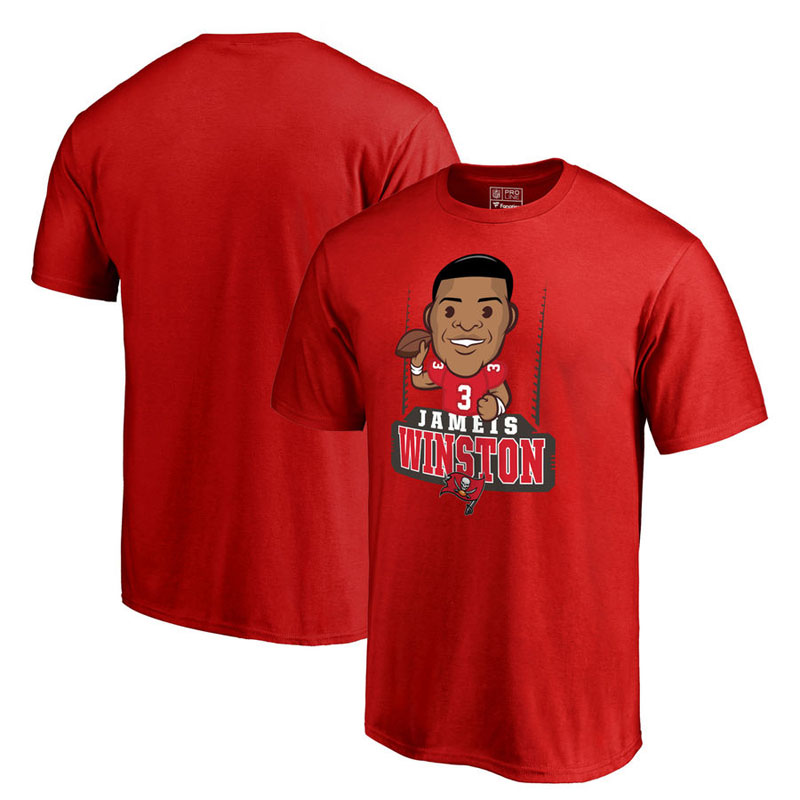 Tampa Bay Buccaneers Jameis Winston Red Pro Line Emoji Player T-Shirt