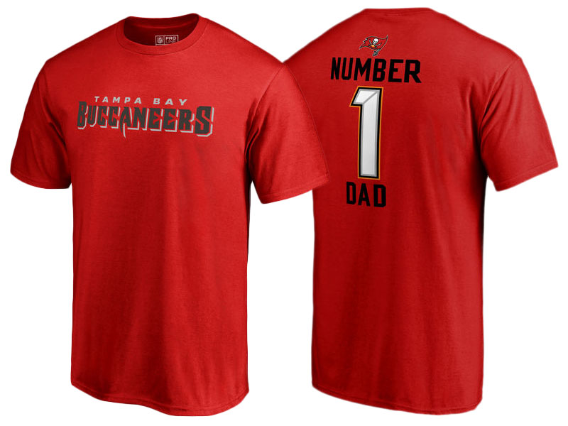 Men's Tampa Bay Buccaneers Red Father's Day Number 1 Dad T-Shirt