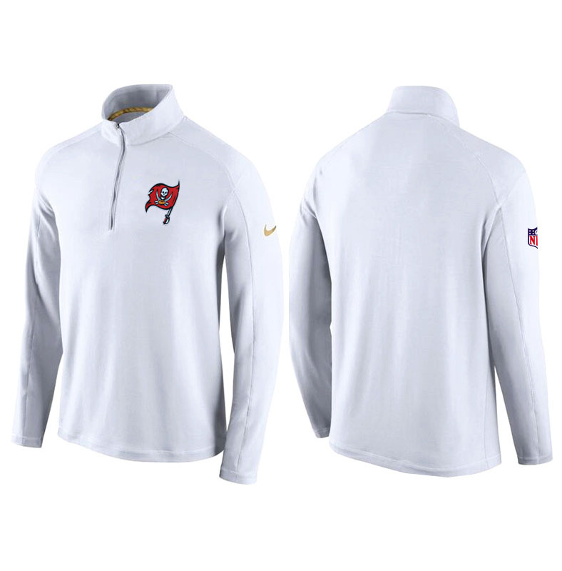 Tampa Bay Buccaneers White Game Day Half-Zip Knit Performance Tri-Blend Jacket