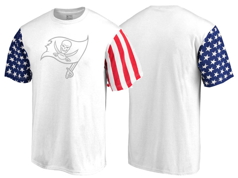 Tampa Bay Buccaneers White Independence Day Stars & Stripes T-Shirt