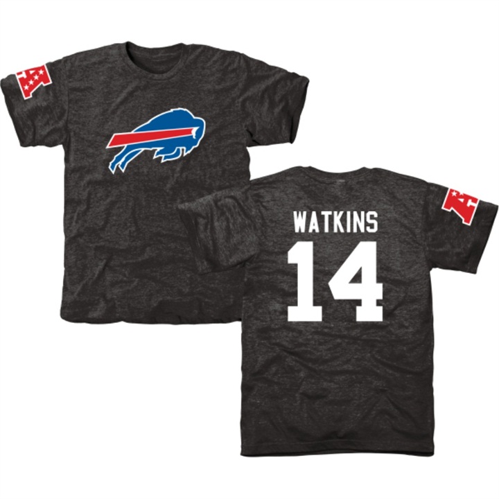 Buffalo Bills #14 Sammy Watkins Black Name & Number Tri-Blend T-shirt