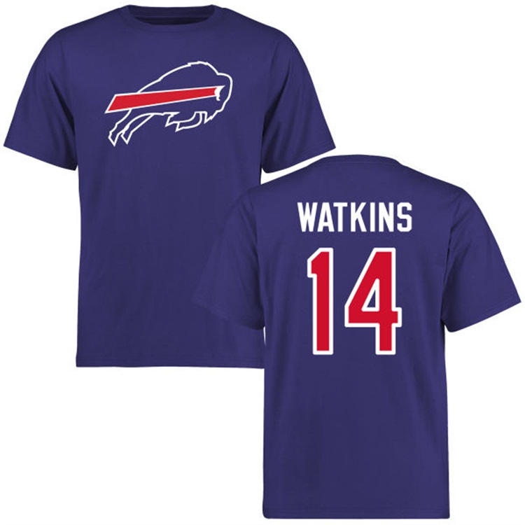 Buffalo Bills #14 Sammy Watkins Name & Number Royal Logo T-shirt