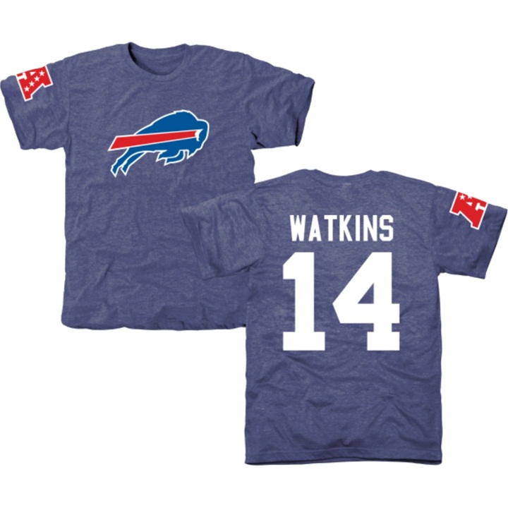 Buffalo Bills #14 Sammy Watkins Royal Name & Number Tri-Blend T-shirt