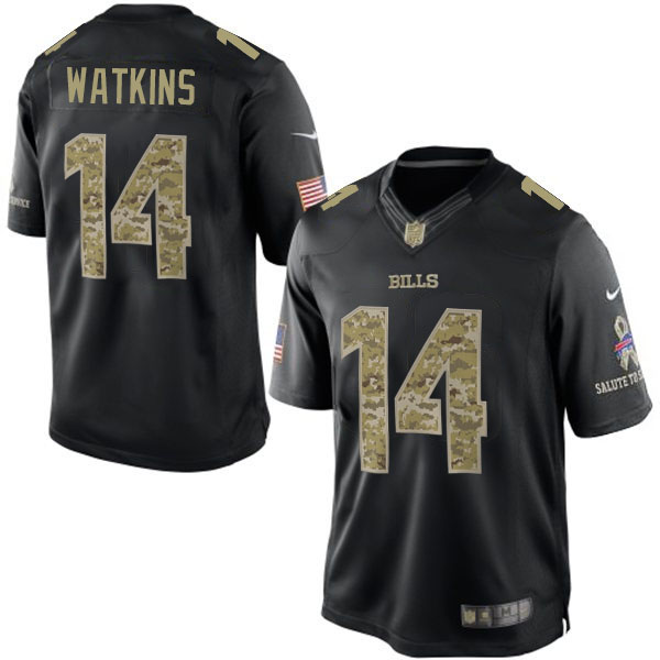 NFL Buffalo Bills #14 Sammy Watkins Salute To Service Black Jersey