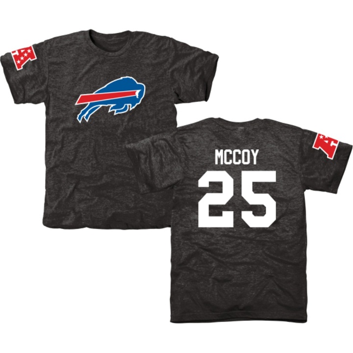 Buffalo Bills #25 LeSean McCoy Black Name & Number Tri-Blend T-shirt