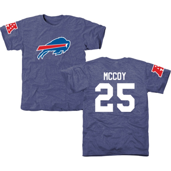 Buffalo Bills #25 LeSean McCoy Royal Blue Name & Number Tri-Blend T-shirt