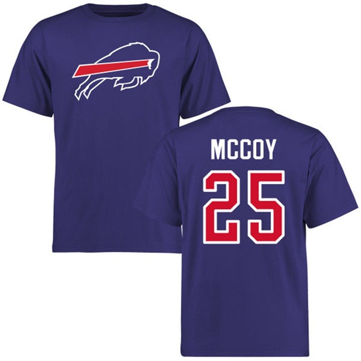 Buffalo Bills #25 LeSean McCoy Name & Number Royal Logo T-shirt