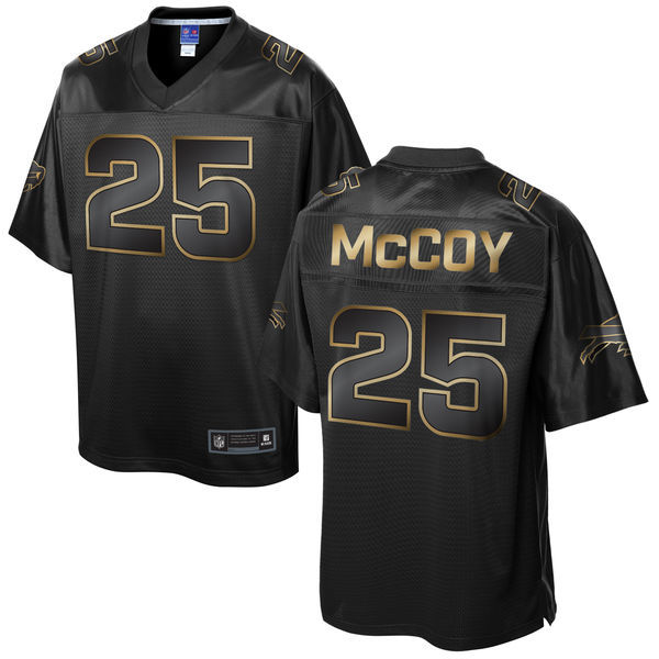 Buffalo Bills #25 LeSean McCoy Super Bowl 50 Black Gold Collection Jersey