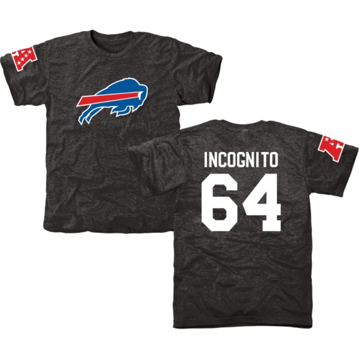 Buffalo Bills #64 Richie Incognito Black Name & Number Tri-Blend T-shirt