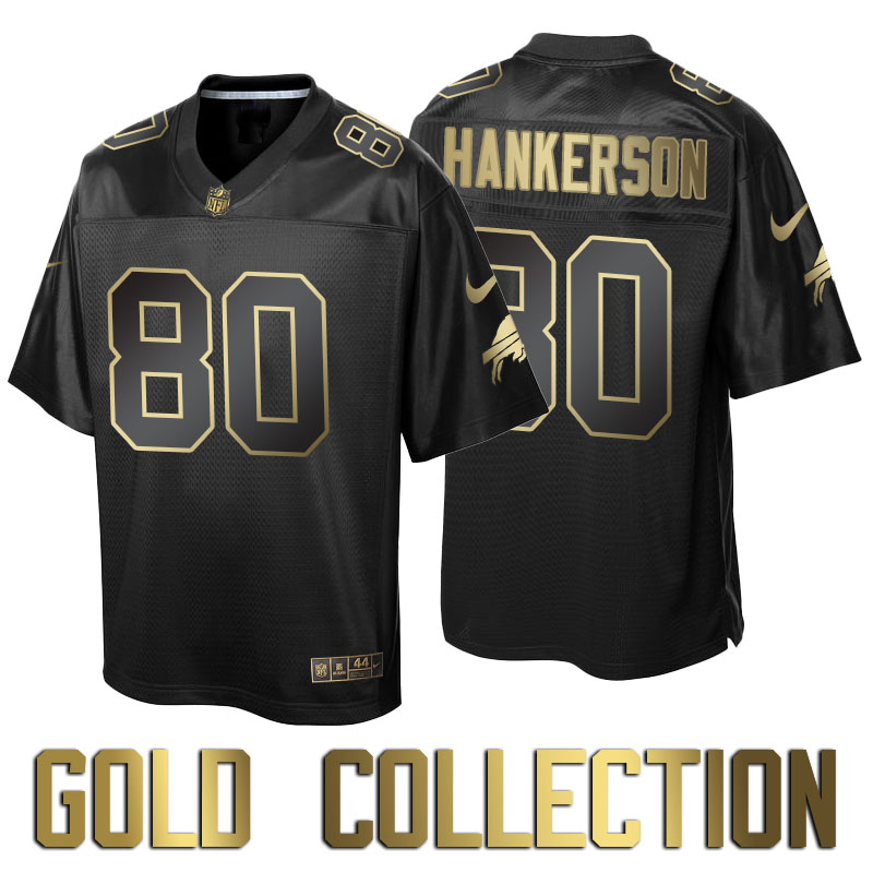 Buffalo Bills #80 Leonard Hankerson Gold Collection Black Jersey