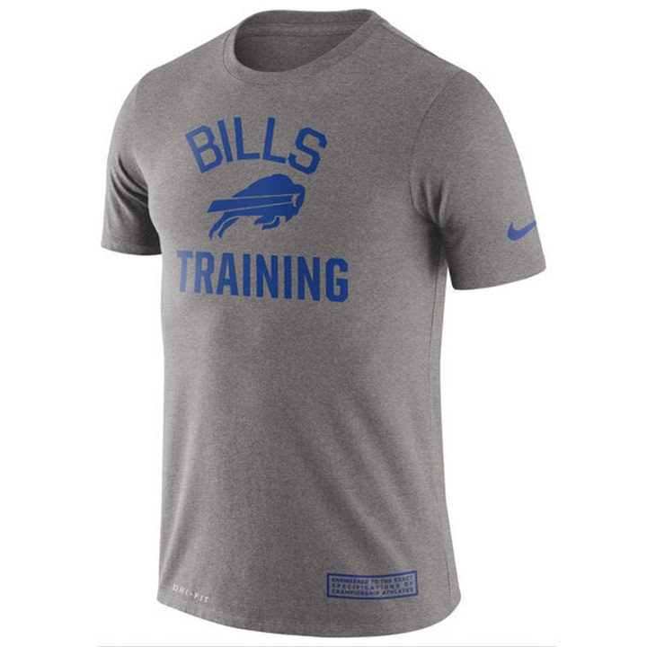 Buffalo Bills Heathered Gray Training Performance Logo T-shirt