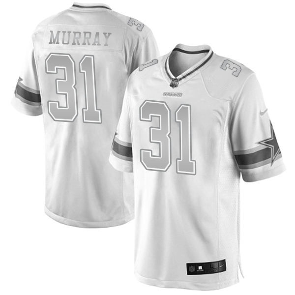 Men's Dallas Cowboys #31 Byron Jones Nike White Platinum Limited Jersey