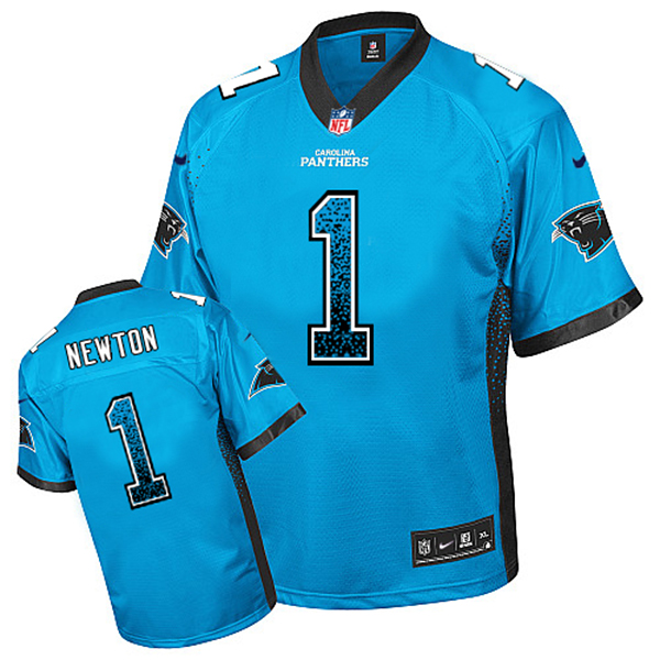 Mens Carolina Panthers #1 Cam Newton Nike Blue Drift Fashion Jersey