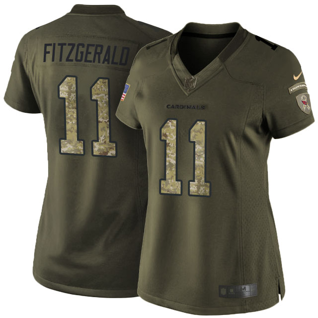 Women's Arizona Cardinals #11 Larry Fitzgerald Green Salute To Service Limited Jersey