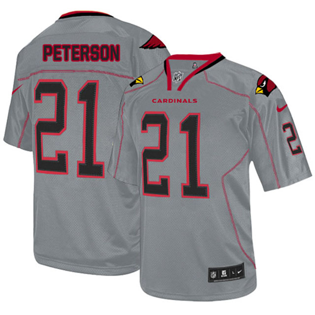 Arizona Cardinals #21 Patrick Peterson Grey Lights Out Jersey