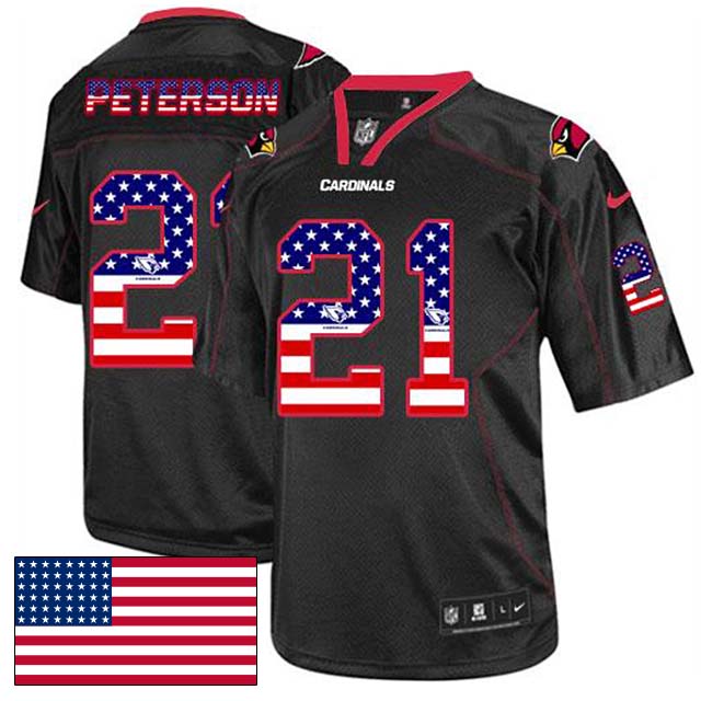 Arizona Cardinals #21 Patrick Peterson Black USA Flag Fashion Jersey