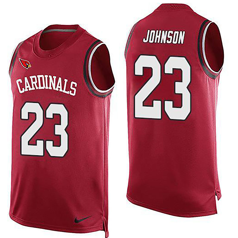 Cardinals #23 Chris Johnson Red Team Color Men NFL Limited Tank Top