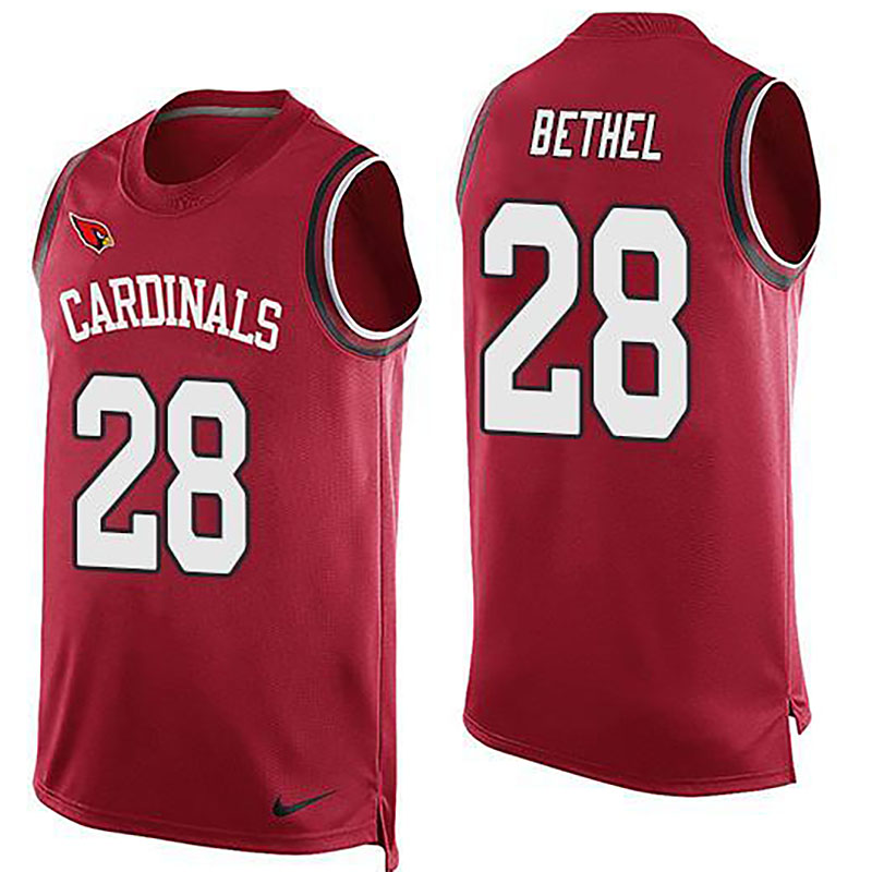 Cardinals #28 Justin Bethel Red Team Color Men NFL Limited Tank Top