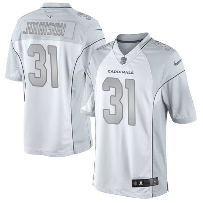 Arizona Cardinals #31 David Johnson White Platinum Limited Jersey